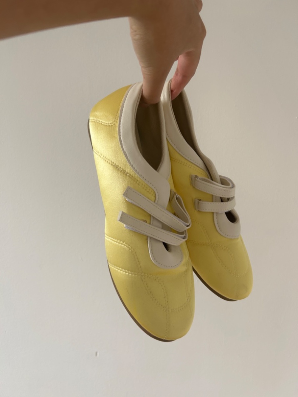 Vintage Lemon Yellow and Cream Women's Sneakers Size 42